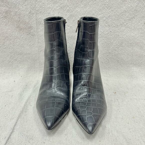 Marc Fisher Crocodile Daith Pointed Toe Block Heel Zip-Up Leather Boota Size 10M - Picture 10 of 13